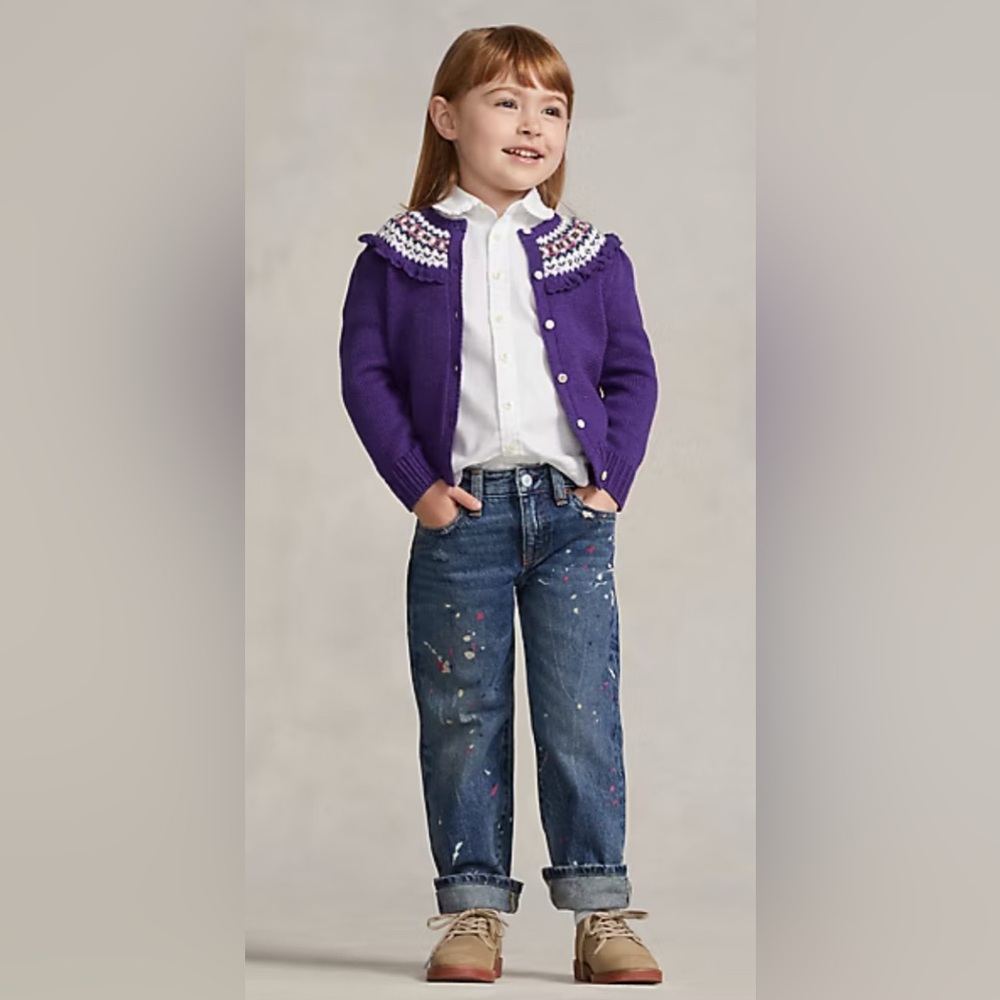 Polo Ralph Lauren High-Rise Paint Splatter Jeans. Size 4T. - Picture 2 of 13